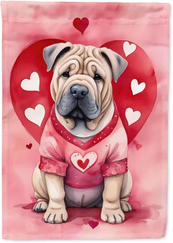 Miniatura 154 de Caroline's Treasures DAC5292CHF - Bandera de Border Collie My Valentine House para porche, grande, con manga para porche, para colgar en la pared
