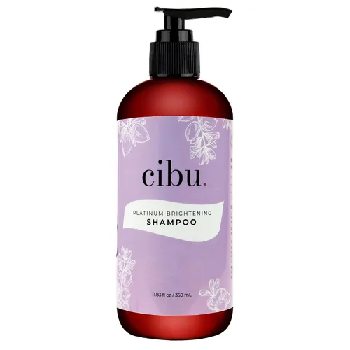 CIBU Platinum Brightening Shampoo 30016 Purple Formula tonifica y protege el cabello rubio, plateado y con reflejos | Sin sulfato elimina los tonos