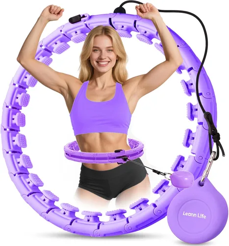Miniatura 10 de Leann L!fe U1-30 Knots Waist 61”, Magnetic Lock Smart Weighted Hula Hoop for Adults Weight Loss, Infinity Hoop Plus Size, Children Adult Home