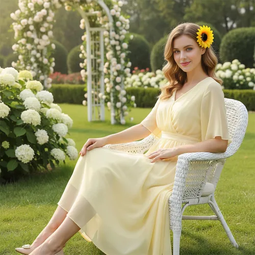 Miniatura 7 de 3 pinzas para el cabello de girasol amarillo para mujer, pasadores de cocodrilo, horquilla, accesorios para el cabello de verano, para fiestas