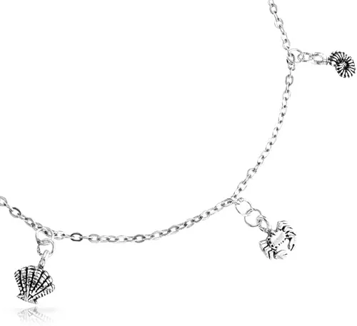 Miniatura 4 de Pulsera de tobillo para mujer, plata de ley 925, ajustable de 9 a 10 pulgadas con extensor