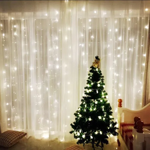 Miniatura 7 de Tira de luces de Navidad, 33 pies, 100 luces LED blancas para árbol de Navidad, tira de luces conectables para interiores, cable transparente, 8