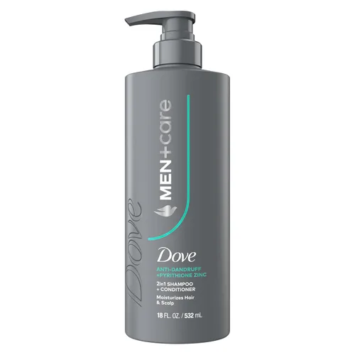 Dove Men+Care - Champú 2 en 1 + acondicionador 1 unidad de defensa contra la caspa para hidratar el cabello y el cuero cabelludo, con piritiona de