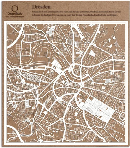 Miniatura 25 de O3 Design Studio Aberdeen - Mapa de papel cortado en papel blanco de 12 x 12 pulgadas
