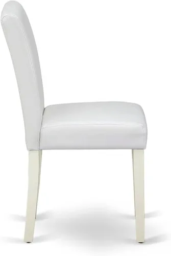Miniatura 7 de East West Furniture DLAB5-LWH-64 - Juego de mesa y sillas de cocina de 5 piezas, incluye una mesa de comedor redonda con gotas y 4 sillas de comedor