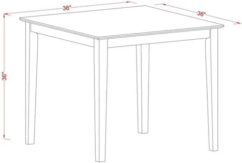 Miniatura 5 de East West Furniture VNQU3-MAH-W - Juego de pub de 3 piezas de altura de mostrador para espacios pequeños que contiene una mesa cuadrada de comedor