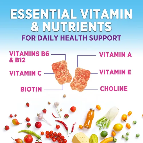Miniatura 3 de Gomitas multivitamínicas para adultos, gomitas multivitamínicas completas para mujeres y hombres, vitaminas y minerales esenciales con vitaminas A