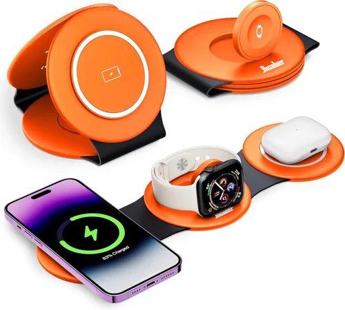 Miniatura 7 de Hicober Estación de carga inalámbrica 3 en 1 para Apple Watch y iPhone Air 17 16 15 14 13 12 Pro Max/Plus, Soporte de estación de carga inalámbrica