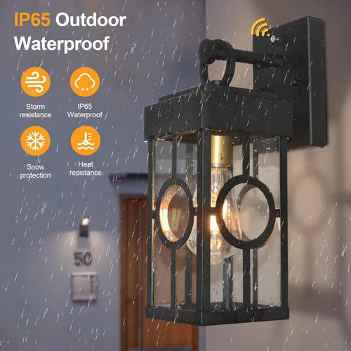 Miniatura 2 de ALVIME - Iluminación de pared para exteriores del atardecer al amanecer, lámpara exterior de 13 pulgadas, aplique de pared al aire libre, luces