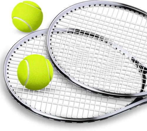 Miniatura 3 de Paquete de 4 raquetas de tenis para adultos, recreativas, para 4 jugadores, raquetas de tenis preencordadas de 27 pulgadas, raquetas de tenis