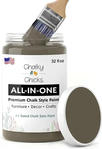 Miniatura 117 de Chalky Chicks - Pintura mate a la tiza, no requiere lijado, 4 onzas líquidas, color gris oscuro (Gun Metal Gray), para muebles, pintura sin Gris