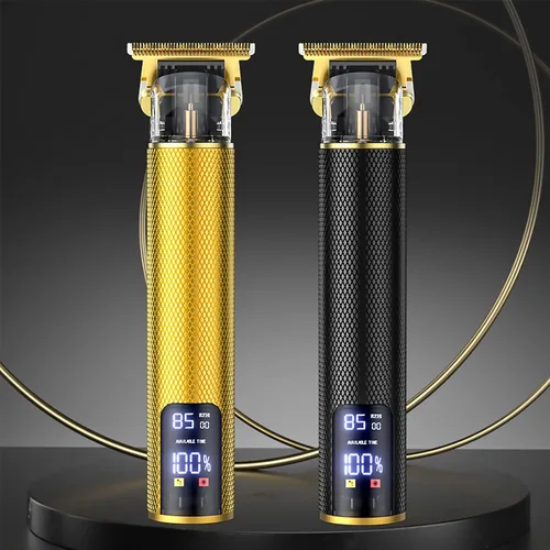 Miniatura 6 de Recortadora de pelo y aseo profesional para hombre con cuchilla en T, kit de corte de pelo y aseo recargable (dorado)