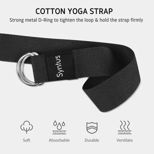 Miniatura 3 de Syntus Yoga Block and Yoga Strap Set, 2 Soft Non-Slip Yoga Blocks 9×6×4 inches, 8FT Metal D-Ring Strap for Yoga, General Fitness, Pilates