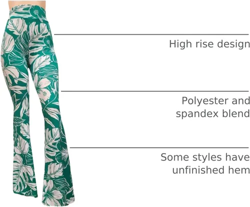 Miniatura 67 de ShopMyTrend - Pantalones de yoga largos con piernas anchas y acampanadas estilo palazzo, con cintura alta, para mujer