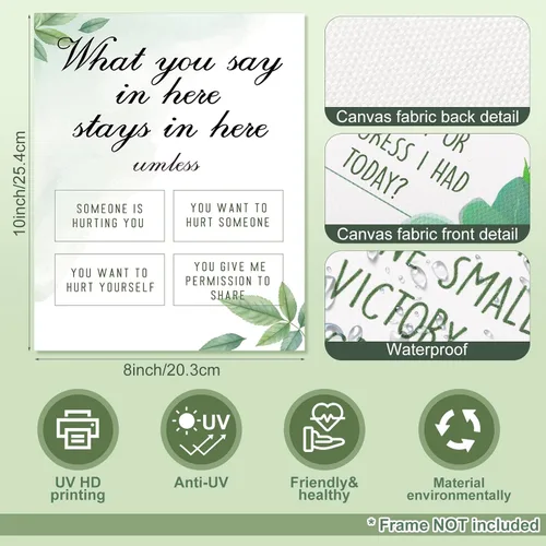 Miniatura 2 de Sureio Póster de salud mental de 8 x 10 pulgadas, póster de habilidades de afrontamiento saludable, terapia motivacional positiva, decoración