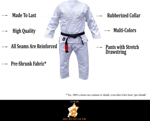 Miniatura 6 de Su Jiu Jitsu Gear - Uniforme Premium de Jiu Jitsu Brasileño 350450 con cinturón