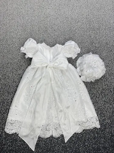 Miniatura 3 de FAIOKAVER Vestidos de bautismo de encaje, vestidos de bautizo para niñas con gorro