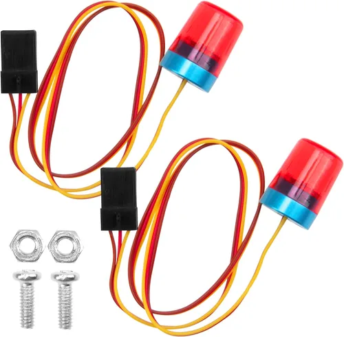 2 luces LED multifunción con luces LED de alarma intermitente giratoria compatible con 1/10 TRX4 SCX10 RC Crawler Car 1/14 Tamiya Tractor RC Truck