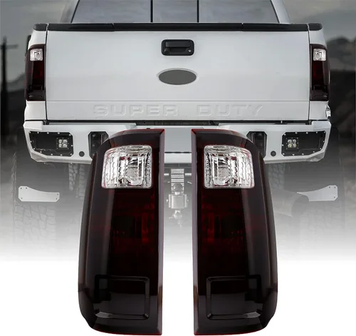 USR DEPO 08-16 SuperDuty - Luces traseras ahumadas color rojo cereza oscuro (izquierda + derecha) compatibles con Ford Super Duty F250 F350 F450