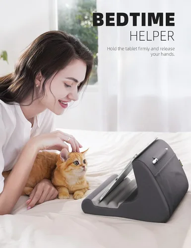 Miniatura 4 de Lamicall - Soporte de tableta con almohada, almohadilla suave para tablet para cama, soporte para teléfono de regazo con soporte para lápiz óptico