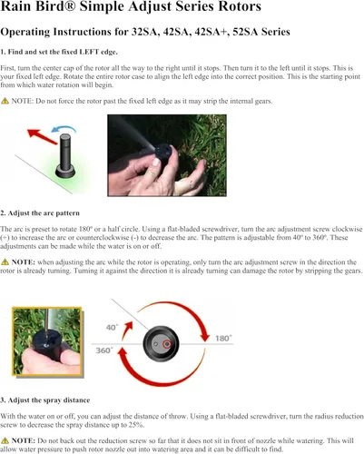 Miniatura 10 de Rain Bird 42SASPG 42SA - Rociador de accionamiento por engranajes para césped y jardín en espiga verde resistente, patrón ajustable de 40° a 360°
