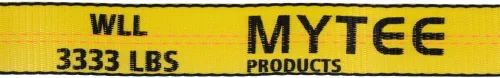Miniatura 2 de Mytee Products Correas de amarre de trinquete con ganchos planos, 2 pulgadas x 20 pies amarillos 10,000 libras de resistencia a la rotura