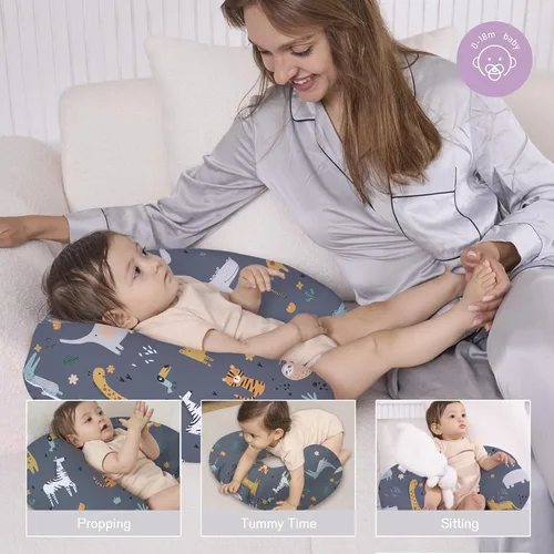 Miniatura 2 de Plushii Almohada de lactancia, almohada de alimentación y posicionador ergonómico, almohada para lactancia materna y funda de almohada transpirable