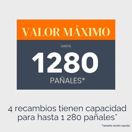 Miniatura 7 de Paquete de recarga redonda Diaper Genie Essentials de 4 Contiene hasta 1280 pañales para recién nacidos Cuenta con película continua sin perfume