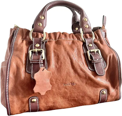 Miniatura 2 de NatCole Bolso de piel de becerro con una cartera a juego, Marrón