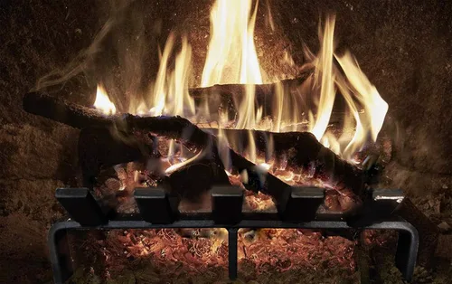 Miniatura 3 de Rejilla de leña para chimenea de acero sólido resistente, soporte para estufa de leña, 13 x 10 x 4 pulgadas