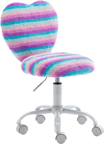 Miniatura 14 de Butterfly - Escritorio y silla para niños, ajustable, giratorio, peludo, azul, para el hogar, dormitorio, escuela, dormitorio