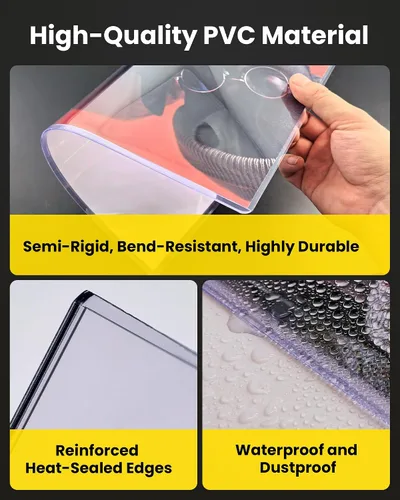Miniatura 2 de Paquete de 10 protectores de hojas de plástico duro de 8.5 x 11 pulgadas, fundas rígidas de PVC de 12 mil para documentos, papeles, fotos