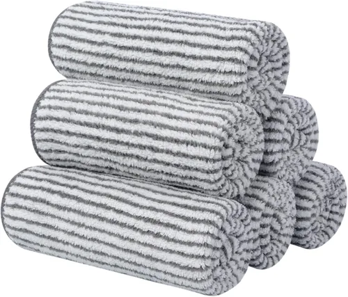Miniatura 13 de SINLAND Toallas Faciales de Microfibra Ultra Suaves Paños de Lavado Faciales Paño Facial para Baño 12 Pulgadas x 12 Pulgadas Paquete de 6