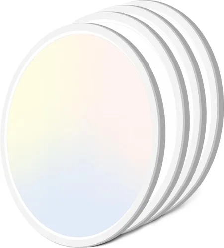 Miniatura 26 de Zemty Paquete de 8 lámparas de techo LED de montaje empotrado de 12 pulgadas, lámpara de techo súper delgada de 28 W 3200 lm, lámpara de techo Negro