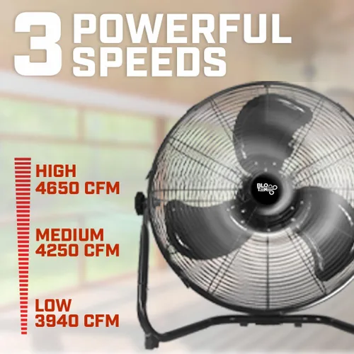 Miniatura 2 de El ventilador de piso de 20" y el soporte de pared ofrecen un flujo de aire de alta velocidad para un motor de aire, garajes, hogares o lugares