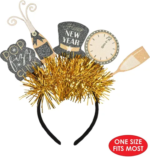 Miniatura 3 de Beistle Diademas de Feliz Año Nuevo - Brillantes, Star Boppers y sombreros de tela brillante: Año Nuevo