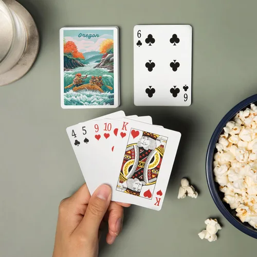 Miniatura 2 de Lantern Press Oregon, Seek Adventure, River Rafting, Fall, 52 Playing Cards for Adults, Poker Size Card Deck