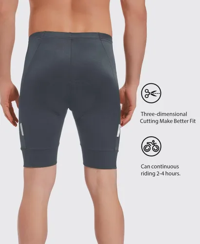 Miniatura 4 de qualidyne Pantalones cortos de ciclismo para hombre, con acolchado 4D, pantalones cortos de ciclismo para ciclismo en carretera, UPF 50+, bolsillos