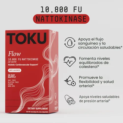 Miniatura 2 de Toku Nattokinase 10,800 FU Suplemento con Vitamina K2 MK7 y Beta Glucano de Avena, Polvo de Apoyo para la Circulación Diaria, Mezcla de Bebida a