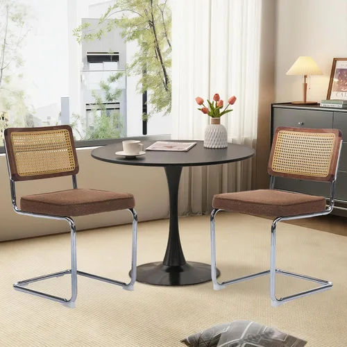 Miniatura 24 de Juego de 6 Sillas de Comedor Tapizadas de Terciopelo, Sillas Laterales de Cocina de Estilo Moderno con Ribete de Tachuelas y Patas de Madera, Anillo