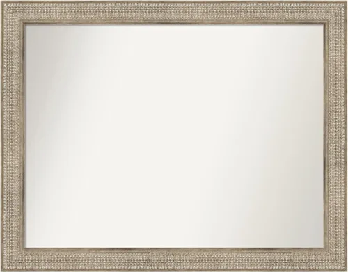 Miniatura 217 de Amanti Art Espejo de baño plateado para sobre fregadero, 26 x 26 pulgadas, espejo cuadrado de níquel pulido, marco de madera tradicional mediano, se