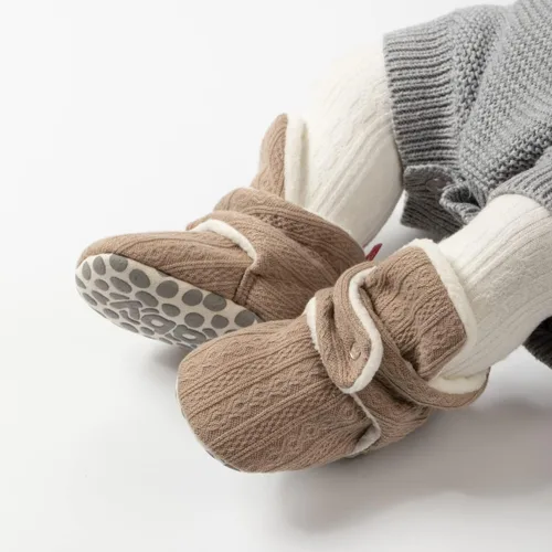 Miniatura 2 de Sawimlgy - Botines de algodón antideslizantes para recién nacido, con agarre, para cuna o para el invierno