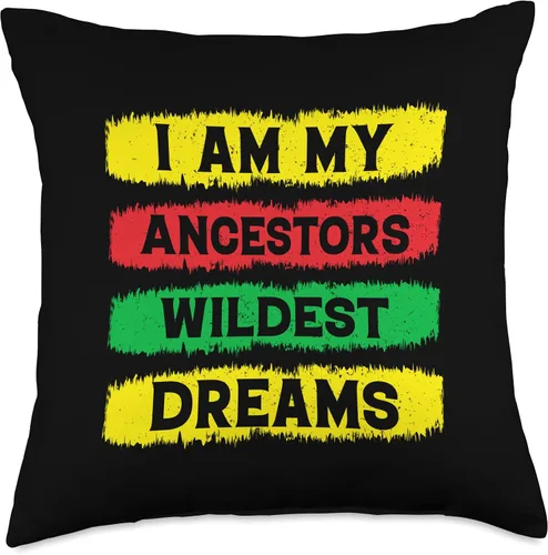 Miniatura 4 de I Am My Ancestors Wildest Dreams Black History Throw Pillow