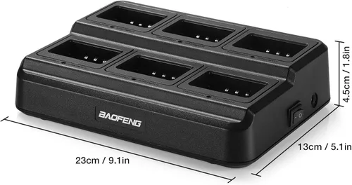 Miniatura 4 de BAOFENG Cargador de seis vías UV-5R Estación de carga multiunidad para UV-5R 8W BF-F8HP GT-5R UV-5R+ Plus UV-5RE UV-5RTP UV-5RX3 UV-5RA UV-5G Walkie