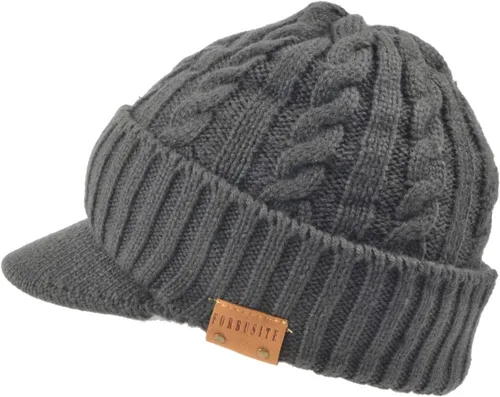 Miniatura 2 de Ruphedy Gorro para hombre con ala de invierno de punto grueso polar visera Beanie con Bill B5042