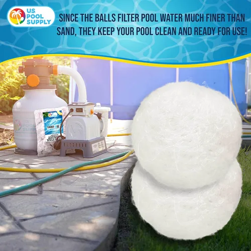Miniatura 4 de U.S. Pool Supply Bolas de filtro de piscina de 3.0 libras, medios de filtro de fibra ecológicos para filtros de arena de piscina