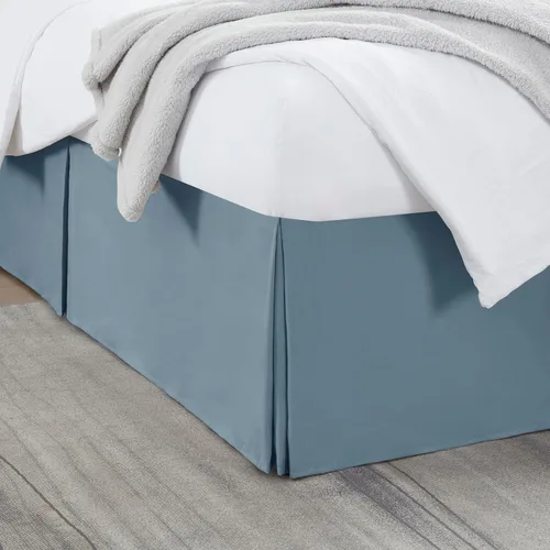 Miniatura 15 de Nestl Falda de cama individual blanca – Falda de cama de tamaño individual de 14 pulgadas de caída – Faldas de cama de microfibra cepillada – Falda