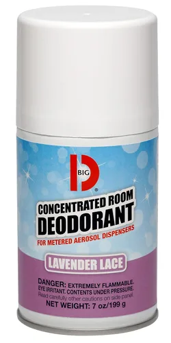 Big D 483 Desodorante concentrado para dispensadores de aerosol medidor, fragancia de encaje de lavanda, 7 onzas (paquete de 12) – Ambientador ideal