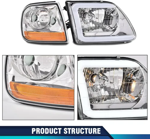 Miniatura 9 de PIT66 Tira de luces LED DRL y luces de estacionamiento de esquina Compatible con Ford Expedition 1997-2002/Se ajusta a Ford F150 1998-2003/Se ajusta