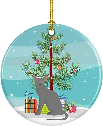 Miniatura 39 de Caroline's Treasures Adorno de cerámica con texto en inglés "Merry Christmas" para colgar en el árbol de Navidad, decoración para el hogar, Navidad